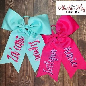Personalized Cheer Bow Ponytail